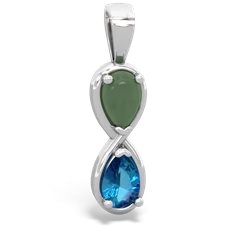 Jade Infinity 14K White Gold pendant P5050