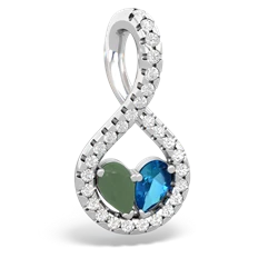 Jade Pave Twist 'One Heart' 14K White Gold pendant P5360