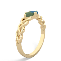 Jade Heart To Heart Braid 14K Yellow Gold ring R5870