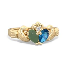 Jade 'Our Heart' Claddagh 14K Yellow Gold ring R2388