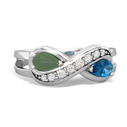 Jade Diamond Infinity 14K White Gold ring R5390