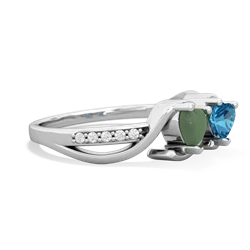 Jade Side By Side 14K White Gold ring R3090