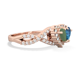 Jade Diamond Twist 'One Heart' 14K Rose Gold ring R2640HRT