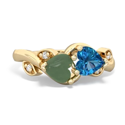 Jade Floral Elegance 14K Yellow Gold ring R5790