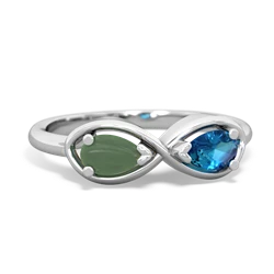 Jade Infinity 14K White Gold ring R5050