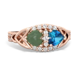 Jade Sparkling Celtic Knot 14K Rose Gold ring R2645