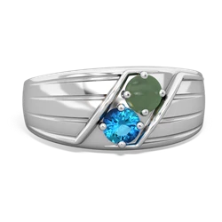 Jade Men's Streamline 14K White Gold ring R0460