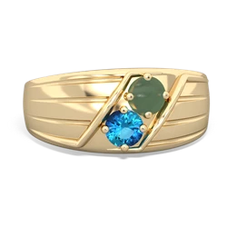 Jade Men's Streamline 14K Yellow Gold ring R0460