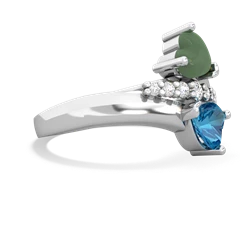 Jade Heart To Heart 14K White Gold ring R2064