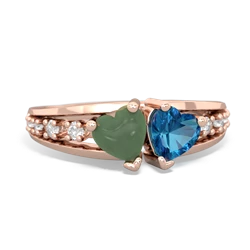 Jade Heart To Heart 14K Rose Gold ring R3342