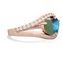 Jade Nestled Heart Keepsake 14K Rose Gold ring R5650