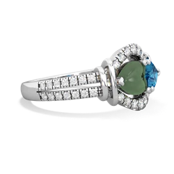 Jade Art-Deco Keepsake 14K White Gold ring R5630