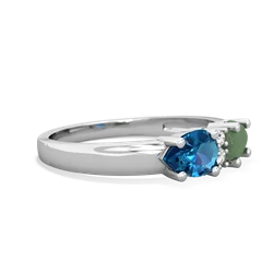 Jade Pear Bowtie 14K White Gold ring R0865