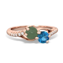 Jade Infinity Pave Two Stone 14K Rose Gold ring R5285