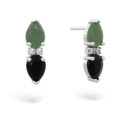 Jade Bowtie Drop 14K White Gold earrings E0865