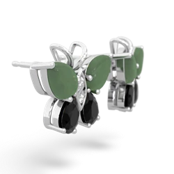 Jade Butterfly 14K White Gold earrings E2215