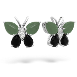 Jade Butterfly 14K White Gold earrings E2215