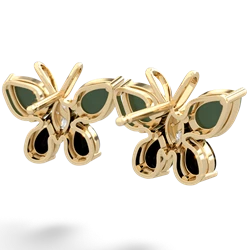 Jade Butterfly 14K Yellow Gold earrings E2215