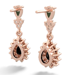 Jade Halo Pear Dangle 14K Rose Gold earrings E1882