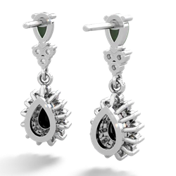 Jade Halo Pear Dangle 14K White Gold earrings E1882