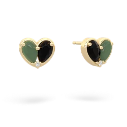 Jade 'Our Heart' 14K Yellow Gold earrings E5072