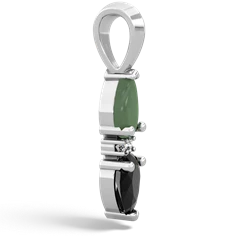 Jade Bowtie Drop 14K White Gold pendant P0865