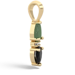 Jade Bowtie Drop 14K Yellow Gold pendant P0865