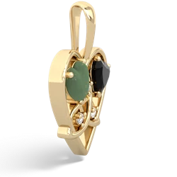 Jade Celtic Trinity Heart 14K Yellow Gold pendant P5331