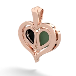 Jade Two Become One 14K Rose Gold pendant P5330