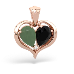 Jade Two Become One 14K Rose Gold pendant P5330