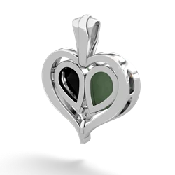 Jade Two Become One 14K White Gold pendant P5330