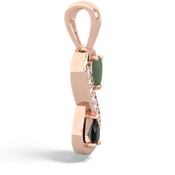 Jade Diamond Infinity 14K Rose Gold pendant P5390