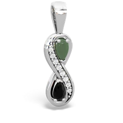 Jade Diamond Infinity 14K White Gold pendant P5390