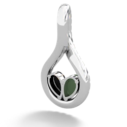 Jade Pave Twist 'One Heart' 14K White Gold pendant P5360