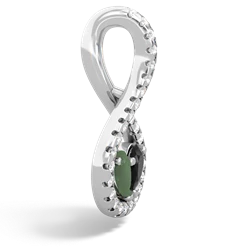 Jade Pave Twist 'One Heart' 14K White Gold pendant P5360