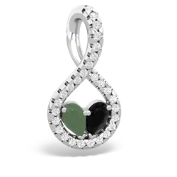 Jade Pave Twist 'One Heart' 14K White Gold pendant P5360