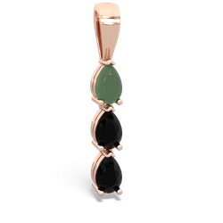 Jade Dew Drops 14K Rose Gold pendant P2251