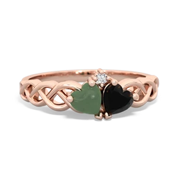 Jade Heart To Heart Braid 14K Rose Gold ring R5870