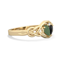 Jade Celtic Love Knot 14K Yellow Gold ring R5420