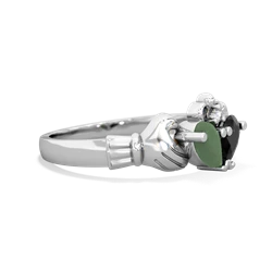 Jade 'Our Heart' Claddagh 14K White Gold ring R2388