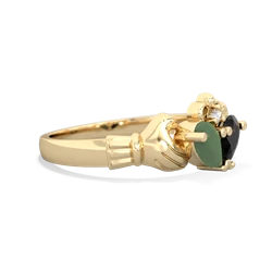 Jade 'Our Heart' Claddagh 14K Yellow Gold ring R2388