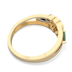 Jade Hearts Intertwined 14K Yellow Gold ring R5880