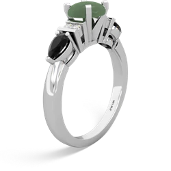 Jade 6Mm Round Eternal Embrace Engagement 14K White Gold ring R2005