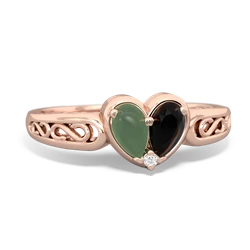 Jade Filligree 'One Heart' 14K Rose Gold ring R5070