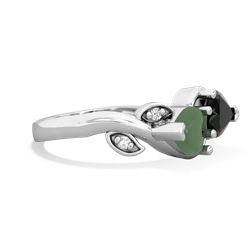 Jade Floral Elegance 14K White Gold ring R5790