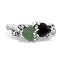 Jade Floral Elegance 14K White Gold ring R5790