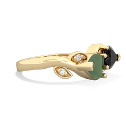 Jade Floral Elegance 14K Yellow Gold ring R5790