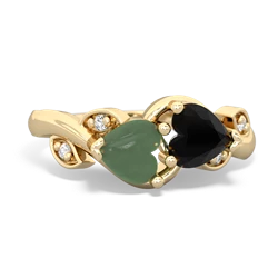 Jade Floral Elegance 14K Yellow Gold ring R5790