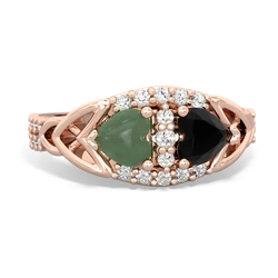 Jade Sparkling Celtic Knot 14K Rose Gold ring R2645