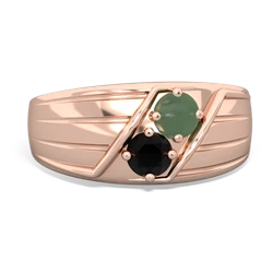 Jade Men's Streamline 14K Rose Gold ring R0460